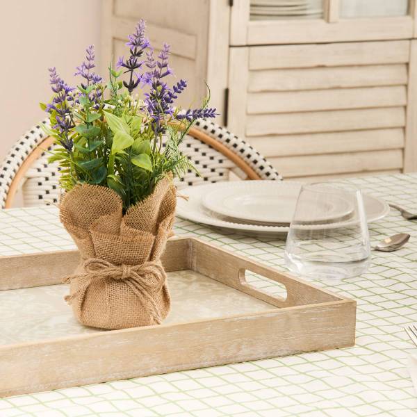Blumenarrangement PROV Naturfaser - 22 x 29 x 22 cm
