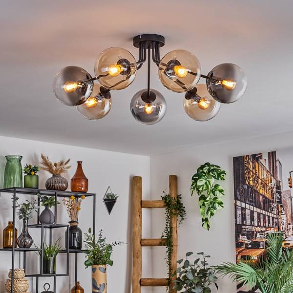 Deckenleuchte Fossobiubo Braun - Grau - Aluminium - Klarglas - 70 x 31 x 70 cm