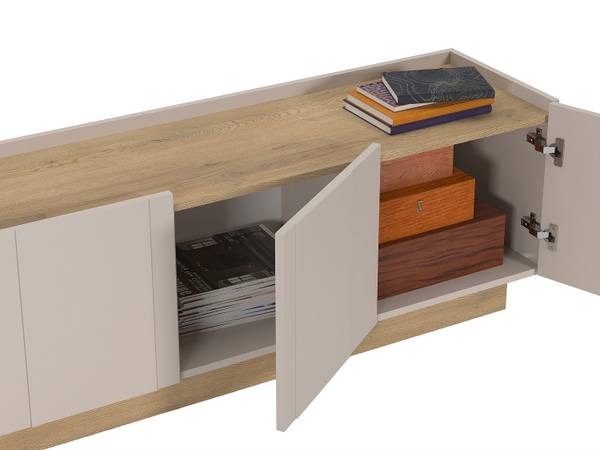 TV-Board ANARZA Beige - Braun - Holz teilmassiv - 180 x 47 x 40 cm