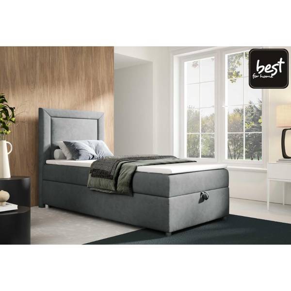 Boxspringbett SNGLK3LAE Grau - Breite: 70 cm
