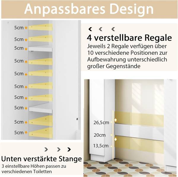 Toilettenschrank NM9004 Weiß