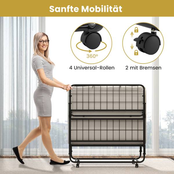 Gästebett TG32193DE Schwarz - Metall - 91 x 30 x 193 cm