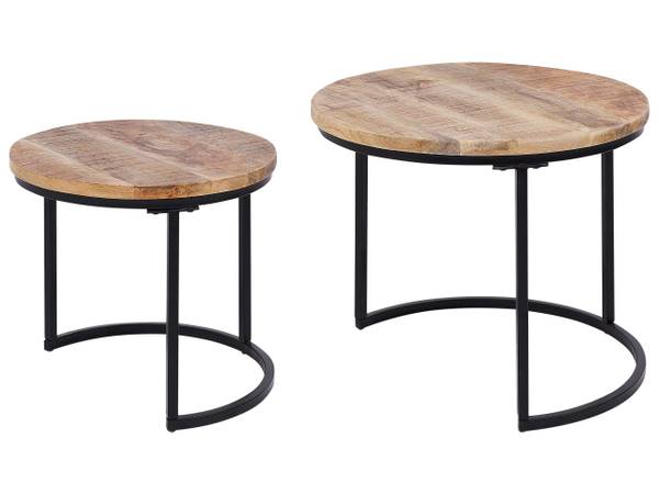 Ensemble table et chaises CLATON Noir - Bois massif - 50 x 40 x 50 cm