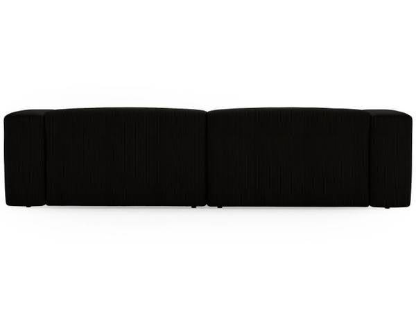 Ecksofa LANDI Schwarz - Armlehne beidseitig montierbar - Ecke davorstehend rechts - Ottomane davorstehend rechts