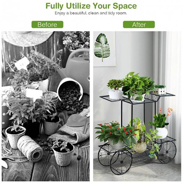 Étagère Plante XJJ626-G2 Noir - Fer - 22 x 69 x 83 cm