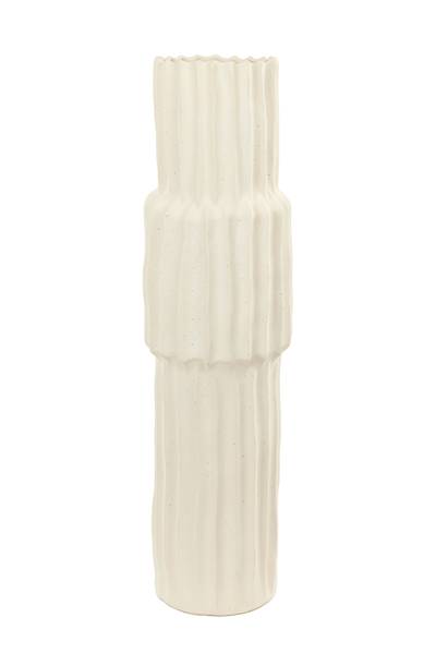 Vase Longa Weiß - Steingut - 21 x 73 x 21 cm