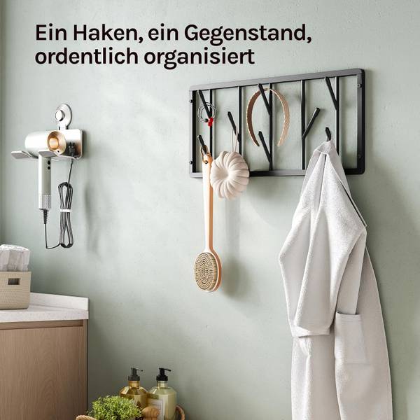 Wandgarderobe HN-001-14 Schwarz - Höhe: 27 cm