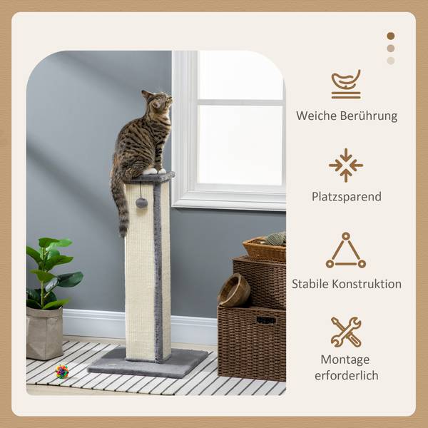 Arbre à chat D30-663V00GY Bois manufacturé - 41 x 81 x 41 cm