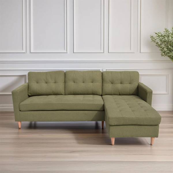 Ecksofa Marino Grün - Textil - 219 x 80 x 151 cm