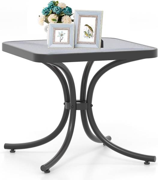 Beistelltisch ZB33762PWDE Schwarz - Glas - 50 x 45 x 50 cm