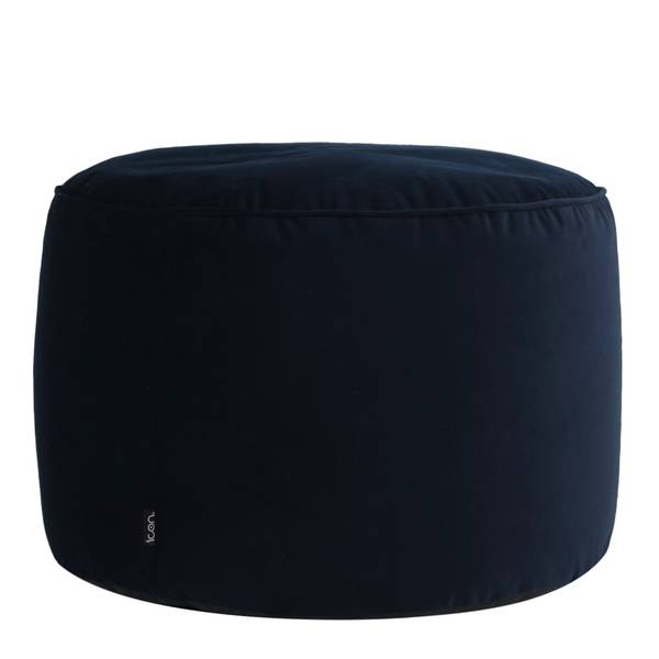 Sitzpuff Runder  Milano Blau - Cord - 55 x 35 x 55 cm