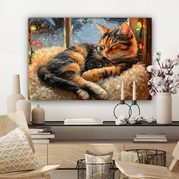 LEINWANDBILD Katze 90 x 60 cm