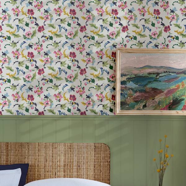 Vliestapete Cambridge gemalten Blumen Fleece - 52 x 1005 x 2 cm