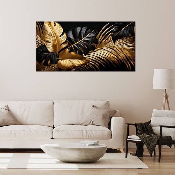 Tableau déco Feuilles de palmiers 100 x 50 cm