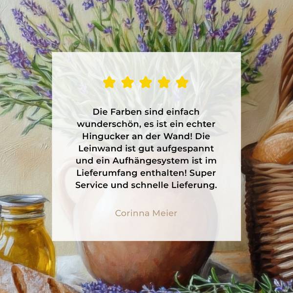 LEINWANDBILD Lavendel Violett - Baumwollstoff - 90 x 60 x 2 cm