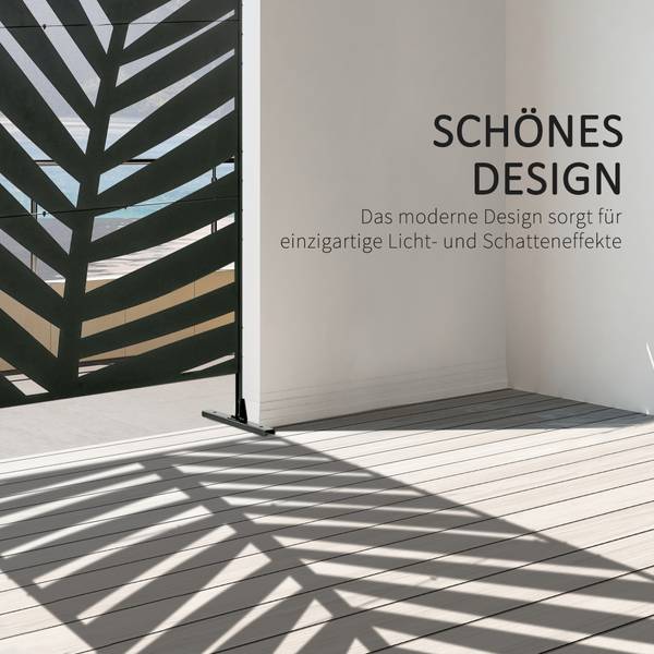 Outdoor Sichtschutzständer 844-633V00BK Braun - Metall - 45 x 198 x 122 cm