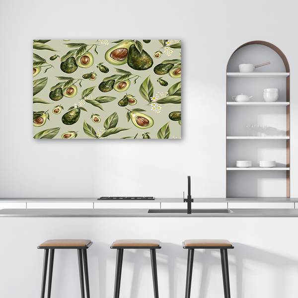 Wandbild avocado-hälften 60 x 40 cm