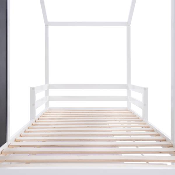 Kinderbett K-890 Weiß - Massivholz - 96 x 117 x 208 cm