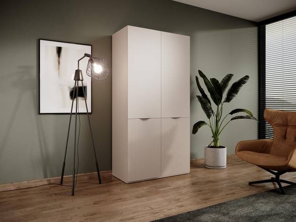 Kleiderschrank 3er-Set SANDBOX Beige - Schwarz - Durchsichtig