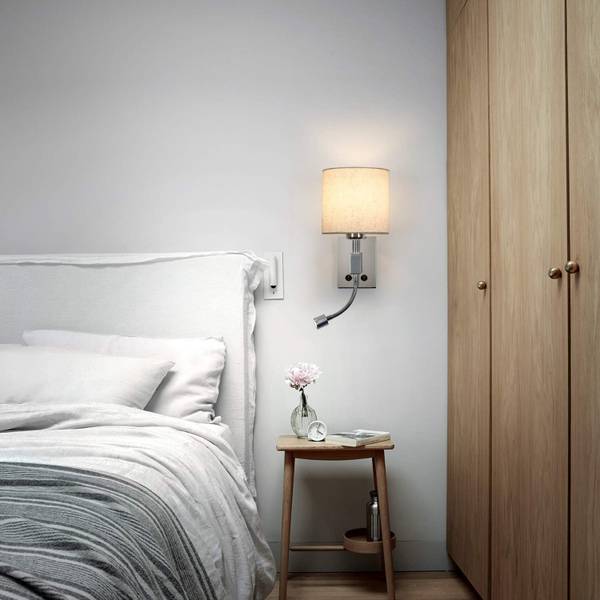 Wandlamp gves wit - ijzer - 20 x 20 x 41 cm
