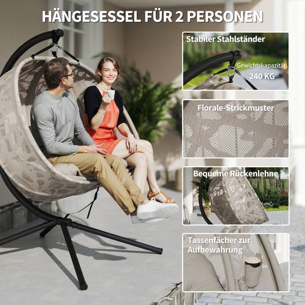Hängesessel 84A-264V00SD Beige - Metall - 103 x 172 x 130 cm