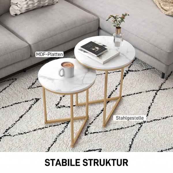 Beistelltisch 83B-119V00GD Gold - Stahl - 45 x 55 x 45 cm