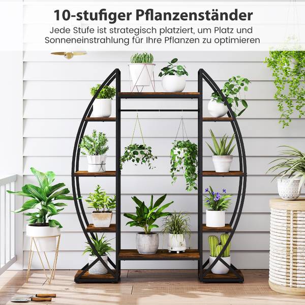 Pflanzenständer VH34779ORDE Schwarz - Metall - 30 x 160 x 127 cm