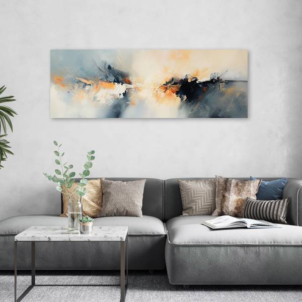 Wandbild abstraktion komposition 90 x 30 cm