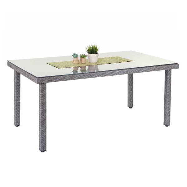 Polyrotan tuintafel Chieti grijs