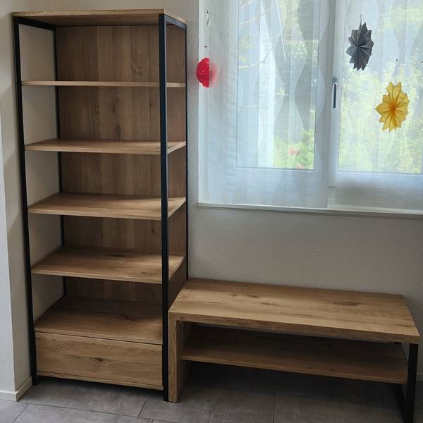 Regal für das Wohnzimmer Braun - Eiche - Kiefer - Wildeiche - 70 x 180 x 40 cm