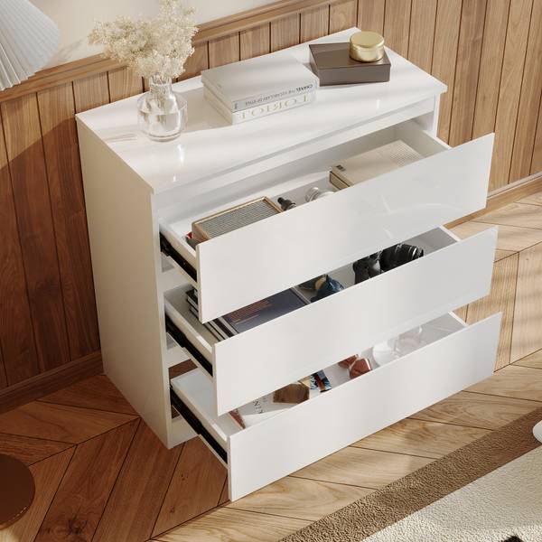 Sideboard GCY108 Weiß - Holzwerkstoff - 78 x 78 x 36 cm
