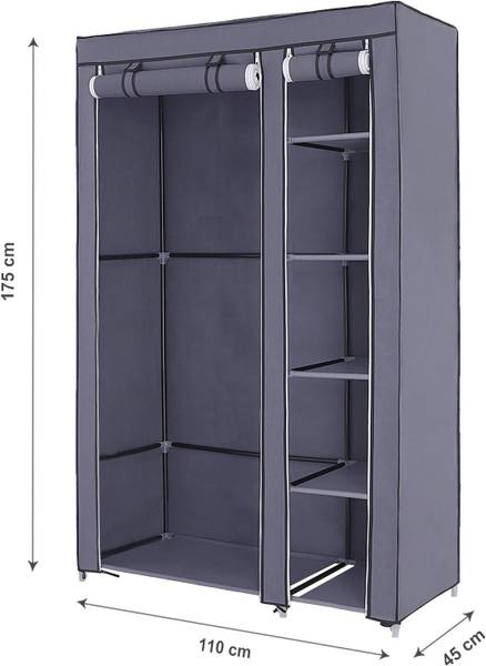 Kleiderschrank 100693 Grau - Stahl - 80 x 31 x 10 cm