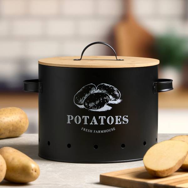 Kartoffelbehälter 10892 Schwarz - Metall - 23 x 28 x 22 cm