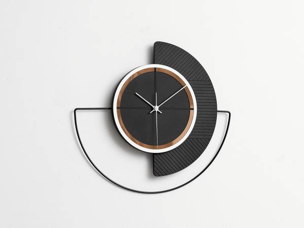 Wanduhr Wanduhren God Schwarz - Holzwerkstoff - Metall - 55 x 50 x 1 cm