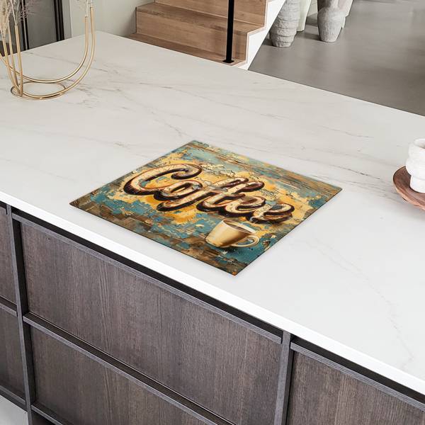 HERDABDECKPLATTE Kaffee Vinyl - 58 x 51 x 1 cm