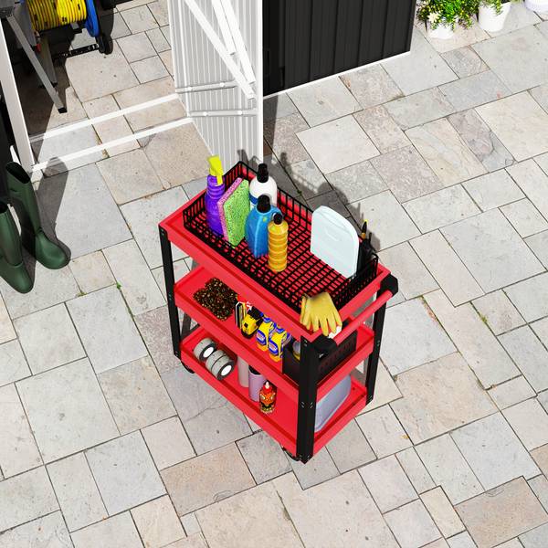 Werkzeugwagen B20-121V00RD Rot - Metall - 35 x 83 x 71 cm
