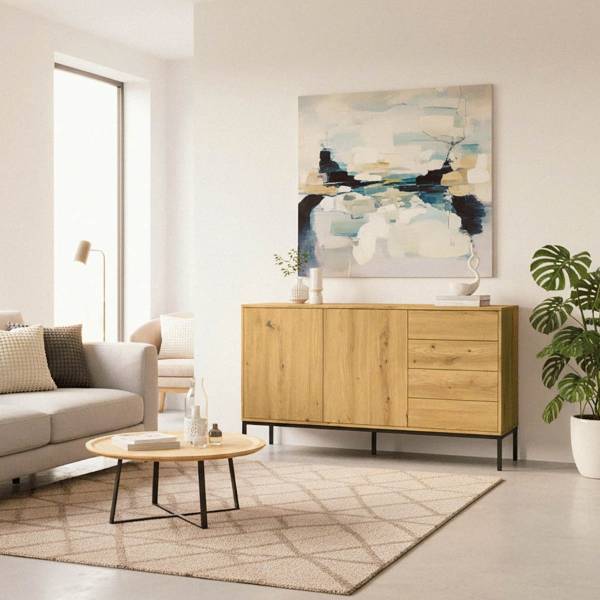 Sideboard LENNY Braun - Holzwerkstoff - 40 x 80 x 140 cm