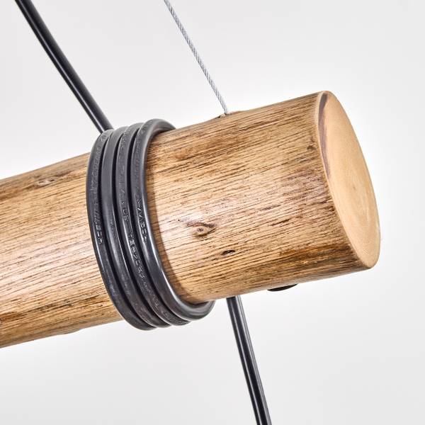 Pendelleuchte Cesaro Grau - Gelb - Holzwerkstoff - Metall - 14 x 7 x 82 cm