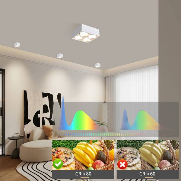 Led Plafondlamp Howard met 4 lichtbronnen wit - metaal - 20 x 9 x 20 cm