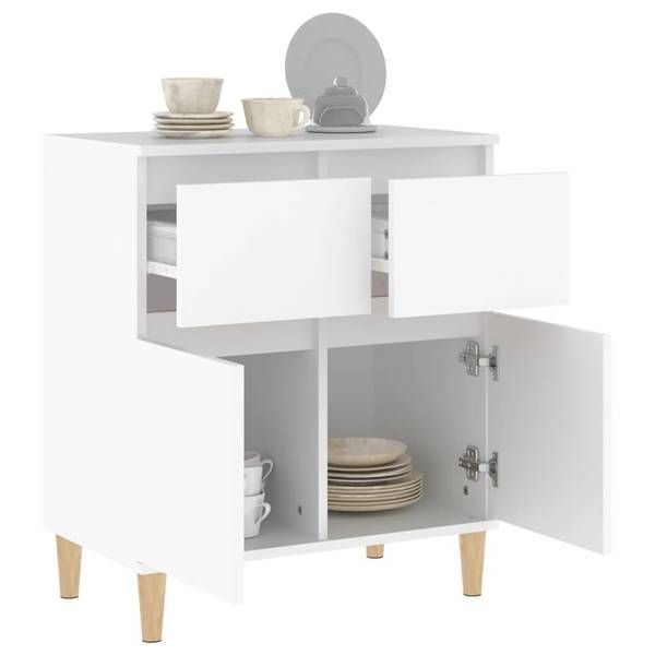 Sideboard D9416 Weiß - Massivholz - 35 x 70 x 60 cm