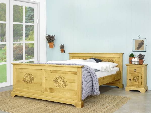 Bett Jagna Gelb - Fichte - 160 x 85 x 200 cm