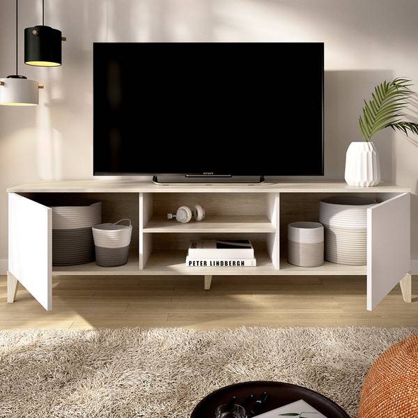 TV-Schrank Altus Weiß - Holzwerkstoff - 150 x 48 x 40 cm