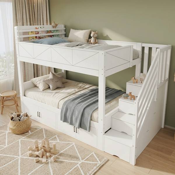 Einzelbett K-2299 Weiß - Holzwerkstoff - 95 x 189 x 254 cm
