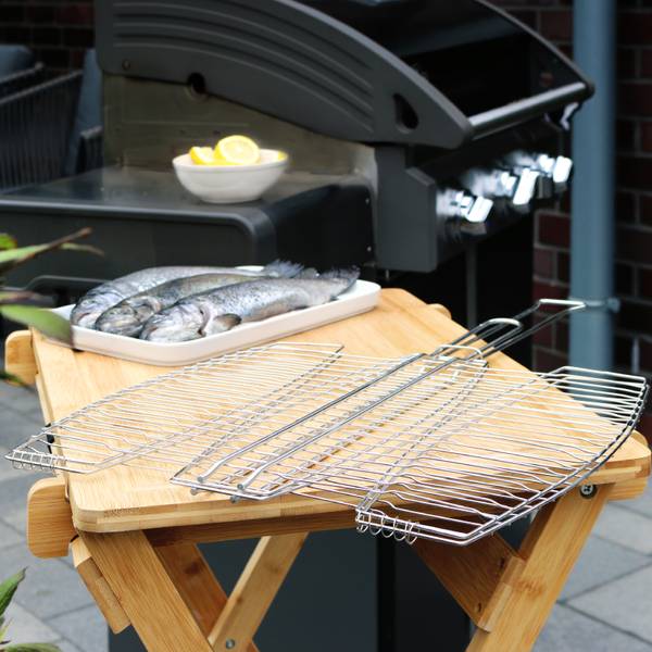 Fischgriller 14113 Silber - Metall - 40 x 40 x 65 cm