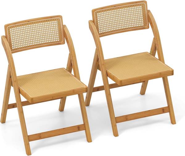 Klappstühle VH33993ZM-4DE(2er Set) Braun - Bambus - 49 x 80 x 56 cm