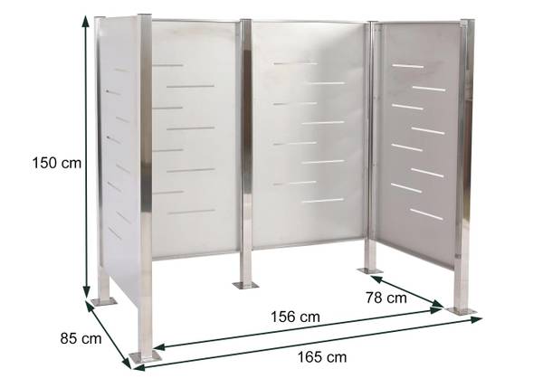 Mülltonnen-Zaun J55 Silber