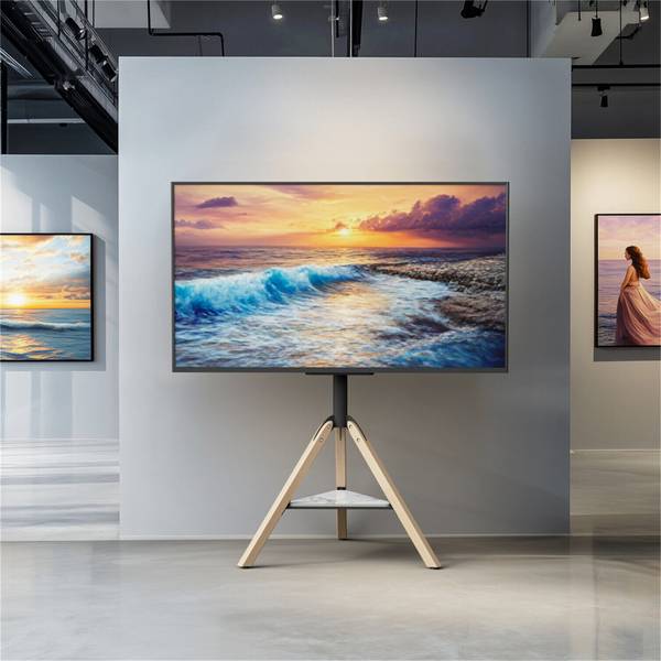 Support TV Aetheris Noir - Bois manufacturé - Métal - 90 x 130 x 90 cm