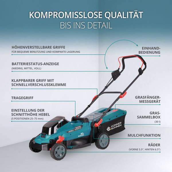 Akku-Rasenmäher KS 33LM-20V Blau - Kunststoff - 41 x 33 x 69 cm