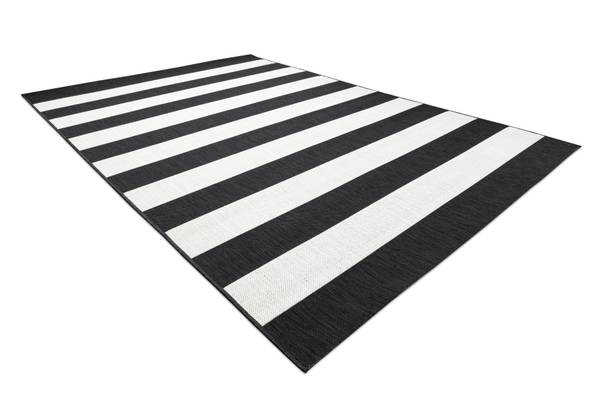 Teppich Flat 48644/690 Sisal Streifen Weiß - Polypropylen - 140 x 1 x 200 cm