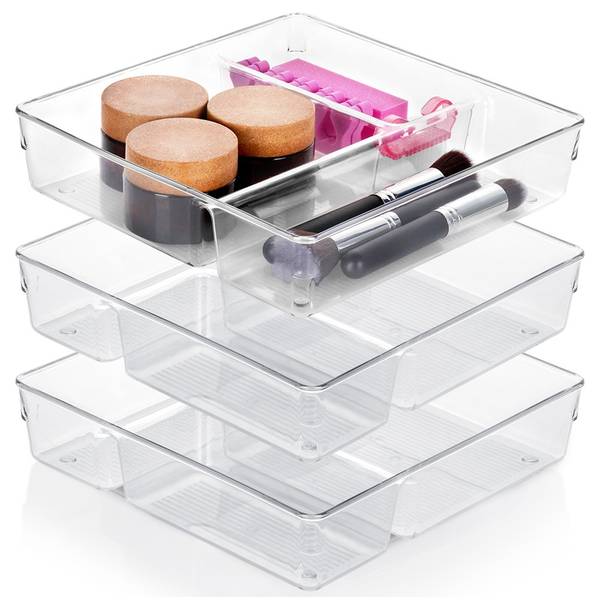 Schubladen-Organizer 3er Set Kunststoff - 23 x 6 x 23 cm
